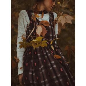 NWT Ace & Jig Tamar Dress – Connoisseur Brown & White Woven Cotton Midi, Size 1X